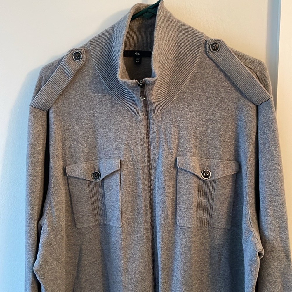 Gap XXL Gray Full Zip Sweater